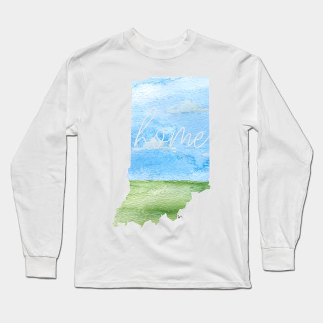 Indiana Home State Long Sleeve T-Shirt by RuthMCreative